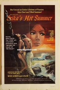 n315 ERIKA'S HOT SUMMER one-sheet movie poster '71 Vixen's Erica Gavin!