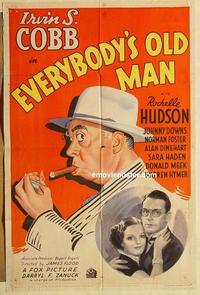 n325 EVERYBODY'S OLD MAN one-sheet movie poster '36 Irvin S. Cobb