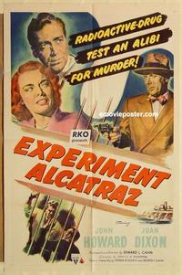 n332 EXPERIMENT ALCATRAZ one-sheet movie poster '51 radioactive drug!