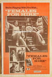 n349 FEMALES FOR HIRE one-sheet movie poster '76 you're playing with fire!