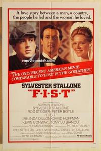 n367 FIST one-sheet movie poster '77 Sylvester Stallone, Rod Steiger