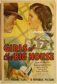 n434 GIRLS OF THE BIG HOUSE one-sheet movie poster '45 Lynne Roberts