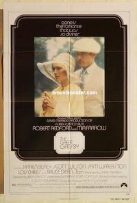 n458 GREAT GATSBY one-sheet movie poster '74 Robert Redford, Mia Farrow
