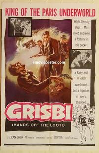 n459 GRISBI one-sheet movie poster '60 Jean Gabin, Jeanne Moreau