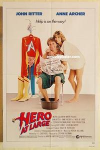 n500 HERO AT LARGE one-sheet movie poster '80 John Ritter, Anne Archer