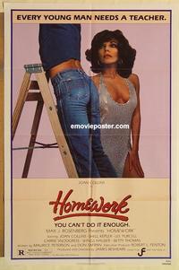 n519 HOMEWORK one-sheet movie poster '82 sexy teacher Joan Collins!