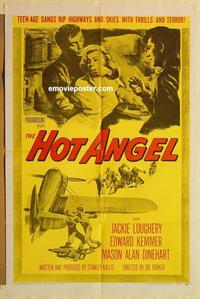 n530 HOT ANGEL one-sheet movie poster '58 teenage rebel gangs!