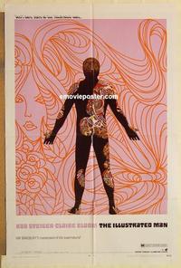 n572 ILLUSTRATED MAN one-sheet movie poster '69 Ray Bradbury, cool image!