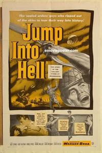 n611 JUMP INTO HELL one-sheet movie poster '55 Indochina war, David Butler