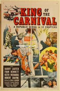 n631 KING OF THE CARNIVAL one-sheet movie poster '55 circus serial!
