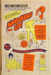 n635 KNOCKERS UP one-sheet movie poster '63 sex, early nudie cutie!