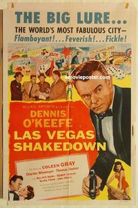 n643 LAS VEGAS SHAKEDOWN one-sheet movie poster '55 Dennis O'Keefe, Gray