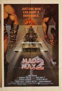 n698 MAD MAX 2: THE ROAD WARRIOR int'l one-sheet movie poster '82 Mel Gibson