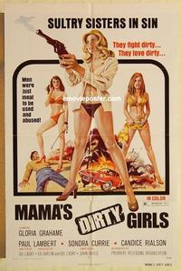 n703 MAMA'S DIRTY GIRLS one-sheet movie poster '74 Sultry sisters in sin!