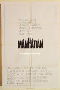 n713 MANHATTAN one-sheet movie poster '79 Woody Allen, Hemingway