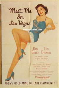 n744 MEET ME IN LAS VEGAS one-sheet movie poster '56 sexy Charisse!