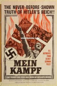 n745 MEIN KAMPF one-sheet movie poster '61 anti-Hitler documentary!