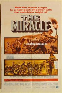 n762 MIRACLE one-sheet movie poster '59 Roger Moore, Carroll Baker