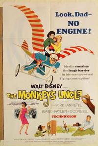 n773 MONKEY'S UNCLE one-sheet movie poster '65 Annette Funnicello