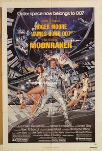 n778 MOONRAKER one-sheet movie poster '79 Roger Moore as James Bond!