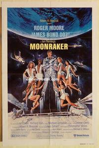 n780 MOONRAKER int'l style B teaser one-sheet movie poster '79 Moore as Bond!