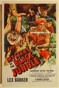 n802 MYSTERY OF THE BLACK JUNGLE one-sheet movie poster '55 Lex Barker