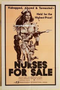 n826 NURSES FOR SALE one-sheet movie poster '71 sado-sexploitation!