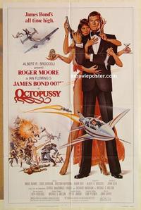n829 OCTOPUSSY one-sheet movie poster '83 Roger Moore as James Bond!