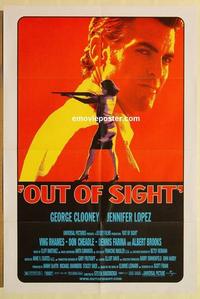 n854 OUT OF SIGHT one-sheet movie poster '98 Soderbergh, Clooney, Lopez