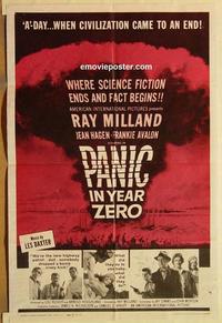 n860 PANIC IN YEAR ZERO style B one-sheet movie poster '62 Ray Milland