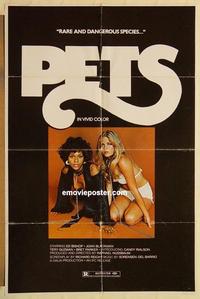 n871 PETS one-sheet movie poster '74 sexy girls in dog collars!