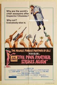 n878 PINK PANTHER STRIKES AGAIN style B one-sheet movie poster '76 Sellers