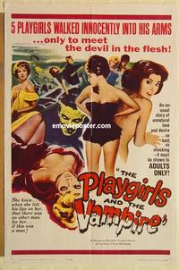 n883 PLAYGIRLS & THE VAMPIRE one-sheet movie poster '63 Italian horror!