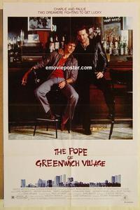 n887 POPE OF GREENWICH VILLAGE one-sheet movie poster '84 Roberts, Rourke