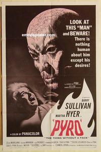n903 PYRO: THE THING WITHOUT A FACE one-sheet movie poster '63 Sullivan