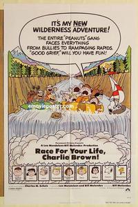 n906 RACE FOR YOUR LIFE CHARLIE BROWN one-sheet movie poster '77 Schulz