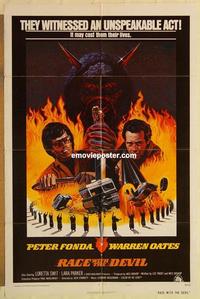 n907 RACE WITH THE DEVIL style B one-sheet movie poster '75 Peter Fonda