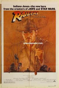 n910 RAIDERS OF THE LOST ARK one-sheet movie poster '81 Harrison Ford