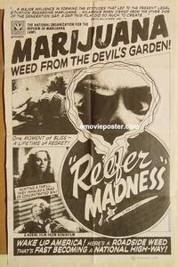 n923 REEFER MADNESS one-sheet movie poster R72 teens & marijuana!