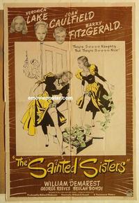 n956 SAINTED SISTERS one-sheet movie poster '48 Veronica Lake, Caulfield