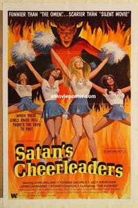 n962 SATAN'S CHEERLEADERS one-sheet movie poster '77 sexy girls & Devil!