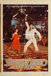n964 SATURDAY NIGHT FEVER teaser one-sheet movie poster '77 John Travolta