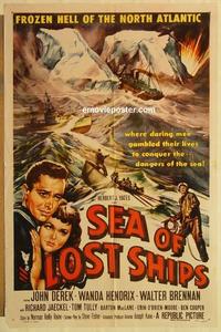 n970 SEA OF LOST SHIPS one-sheet movie poster '53 John Derek