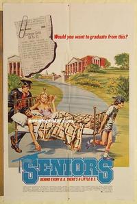 n974 SENIORS one-sheet movie poster '78 Dennis Quaid, college sex!