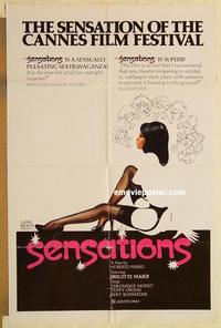 n975 SENSATIONS one-sheet movie poster '75 Amsterdam sex, Lasse Braun