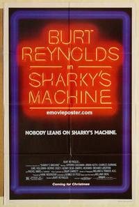 n985 SHARKY'S MACHINE advance one-sheet movie poster '81 Burt Reynolds
