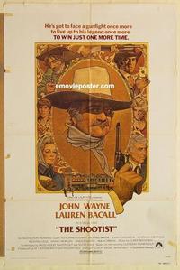 n990 SHOOTIST one-sheet movie poster '76 John Wayne, best Amsel art!