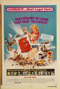 n995 SIX PACK ANNIE one-sheet movie poster '75 AIP, sexy girl & beer!