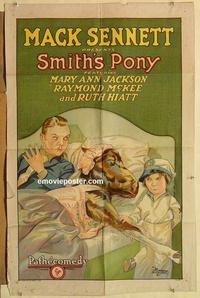 p006 SMITH'S PONY one-sheet movie poster '27 Mack Sennett, stone litho!