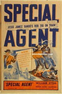p018 SPECIAL AGENT one-sheet movie poster '49 William Eythe, Reeves